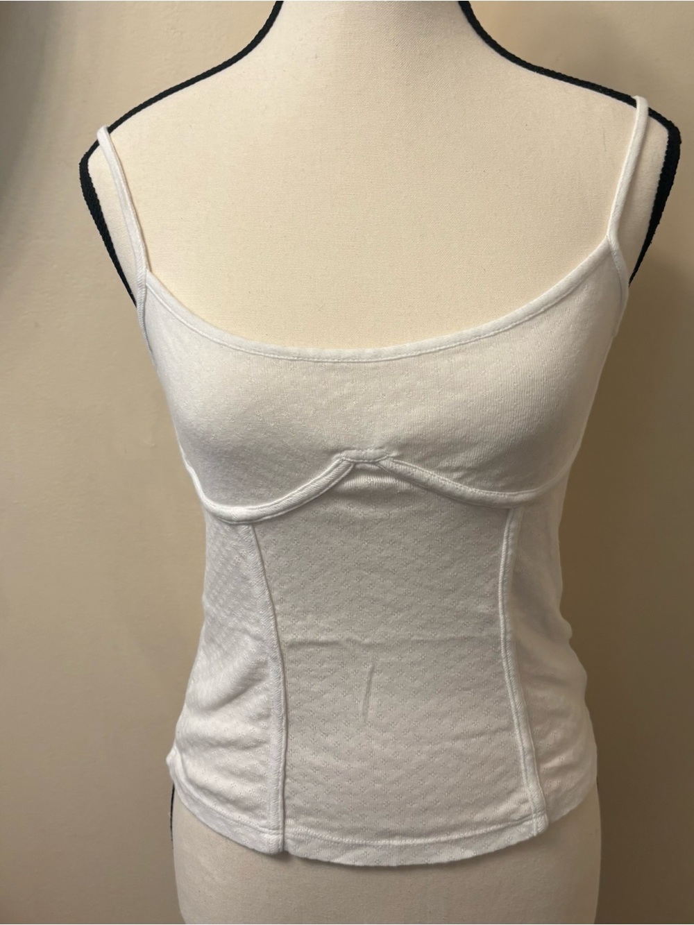 Monrow White Spaghetti-strap Bustier Camisole